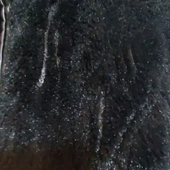 Betsey Johnson Black Faux Fur Sequined Vest (M) - Picture 3 of 6